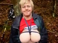 Mature Bysty Slut Masturbating Outdoor